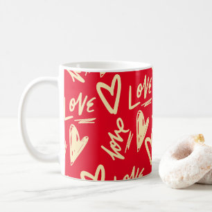Caneca De Café Dia de os namorados de Corações de Amor