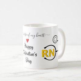 Caneca De Café Dia de os namorados de estetoscópio com Enfermeiro