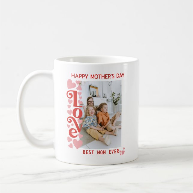 Caneca De Café Dia de os namorados de fotos da família personaliz (Esquerda)