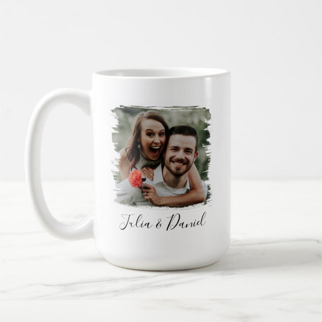 Caneca De Café Dia de os namorados de fotos de Casal personalizad (Esquerda)