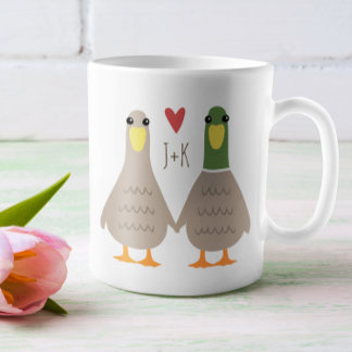 Caneca De Café Dia de os namorados de Iniciais Personalizadas do
