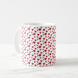 Caneca De Café Dia de os namorados de padrões de corações verm