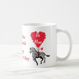Caneca De Café Dia de os namorados de zebra romântico personaliza