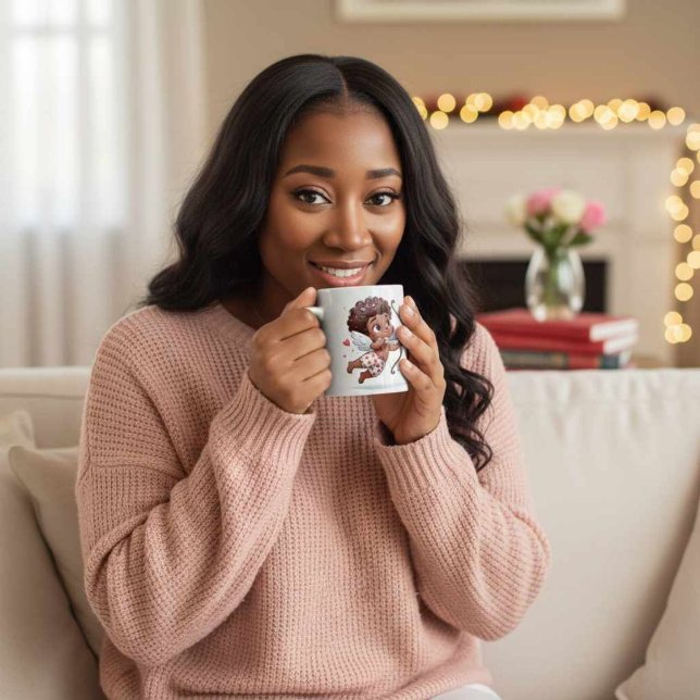 Caneca De Café Dia de os namorados do Cupido (Enjoy a gift of love in hand  )