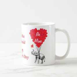Caneca De Café Dia de os namorados elefante personalizado