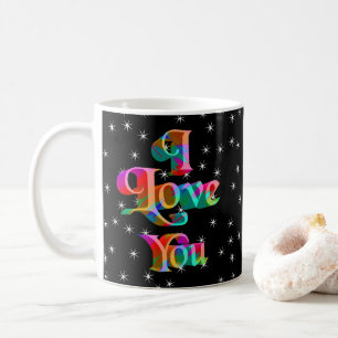 Caneca De Café dia de os namorados Eu Te Amo Arco-Íris Adorável