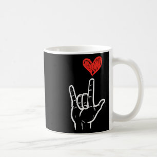 Caneca De Café Dia de os namorados Eu Te Amo Sinal Asl Heart Wome