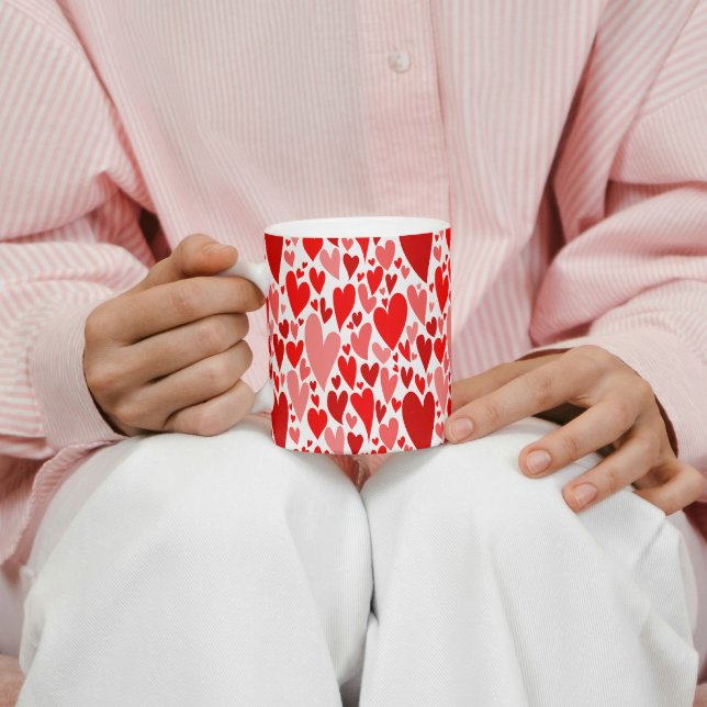 Caneca De Café Dia de os namorados Groovy e Romântico do Coração  (Criador carregado)
