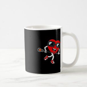 Caneca De Café Dia de os namorados Heart Holding Lacrosse Stick B