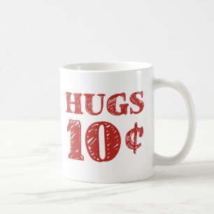 Caneca De Café Dia de os namorados Hugs 10 Centavos