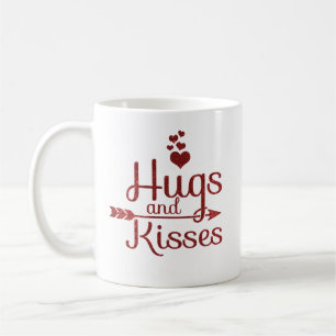 Caneca De Café Dia de os namorados Hugs & Kisses