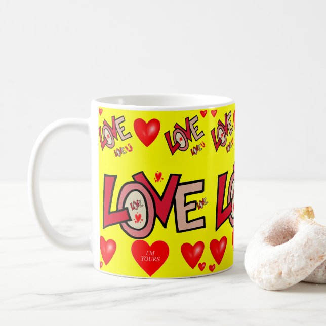Caneca De Café Dia de os namorados Mug (Com Donut)