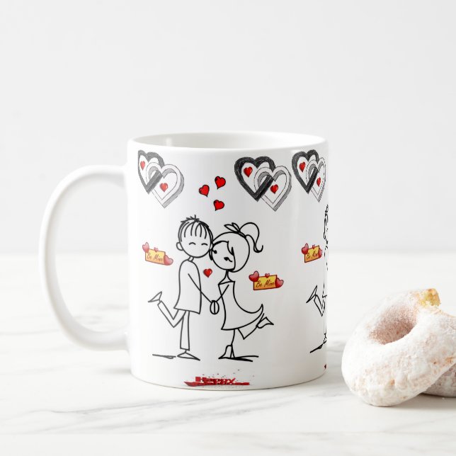 Caneca De Café Dia de os namorados Mug (Com Donut)
