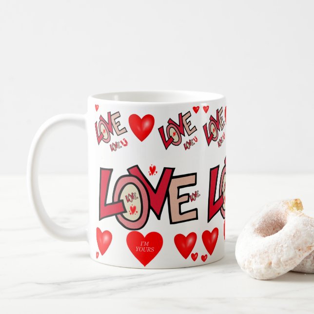 Caneca De Café Dia de os namorados Mug (Com Donut)