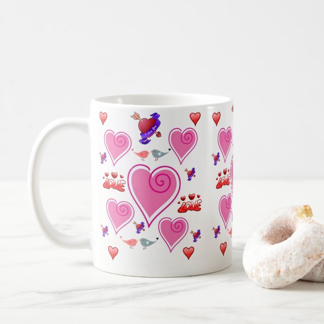 Caneca De Café Dia de os namorados Mug (Com Donut)