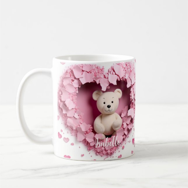Caneca De Café Dia de os namorados Mug 3D - Urso De Teddy (Esquerda)