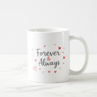Caneca De Café Dia de os namorados para sempre e para sempre