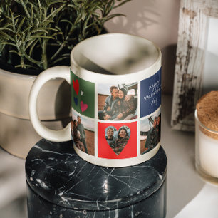Caneca De Café Dia de os namorados Personalizado de Colagem de Fo