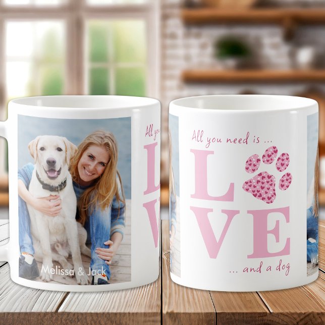 Caneca De Café Dia de os namorados Pet Fotográfico Pink Personali (Criador carregado)