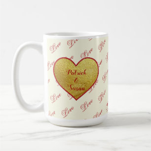 Caneca De Café Dia de os namorados Romântico de Tipografia do Amo