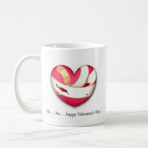 Caneca De Café Dia de os namorados Triste Humoroso Sangrado Coraç