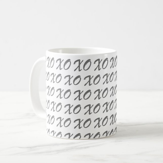 Caneca De Café Dia de os namorados, XO (Frente Esquerda)