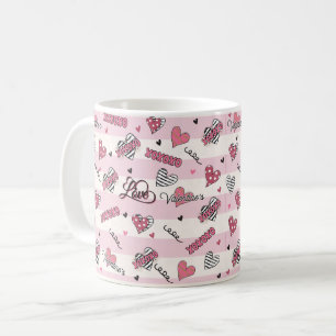 Caneca De Café Dia de os namorados XOXO na moda, Padrão