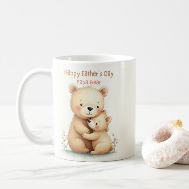 Caneca De Café Dia de os pais com ursos de pasta mole (Com Donut)