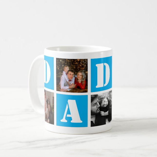 Caneca De Café Dia de os pais de amor 5 fotos (Frente Esquerda)