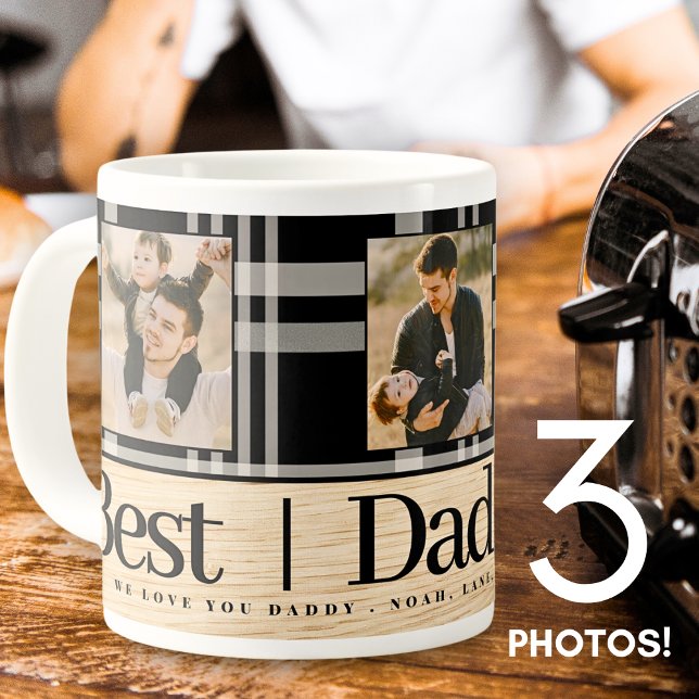 Caneca De Café Dia de os pais de Fotografia da Madeira de Xadrez  (Criador carregado)