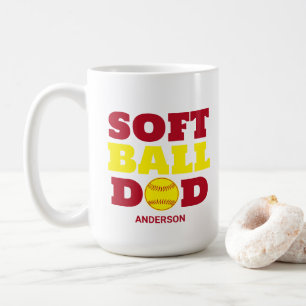 Caneca De Café Dia de os pais de Pai Softball Personalizado