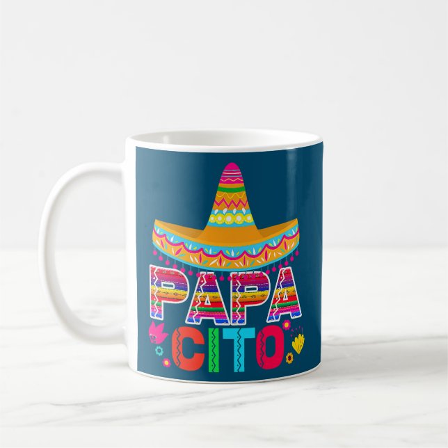 Caneca De Café Dia de os pais engraçado para Men Papacito Pai Cin (Esquerda)