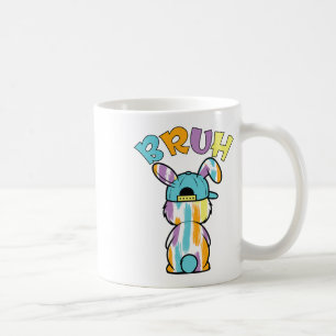 Caneca De Café Dia de Páscoa Bruh Engraçado Coelho Colorido Coelh