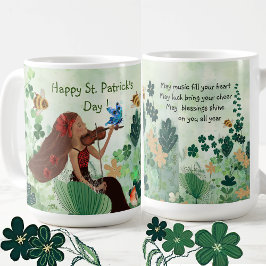 Caneca De Café Dia de Patrick com música