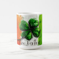Dia de Patrick - Watercolor Clover Ireland Flag