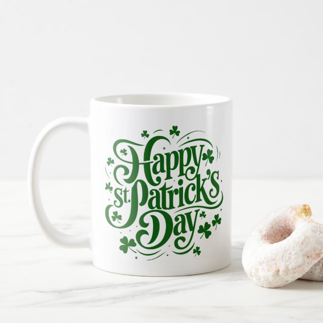 Caneca De Café Dia de São Patrício (Com Donut)