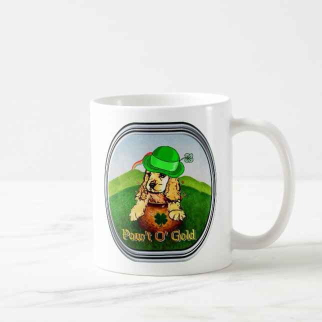 Caneca De Café Dia de São Patrício do Cocker Spaniel (Direita)
