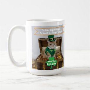 Caneca De Café Dia de São Patrício Humor de Gato