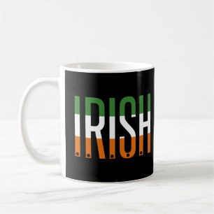 Caneca De Café Dia de São Patrício Irlandês Flag Shamrock Luck