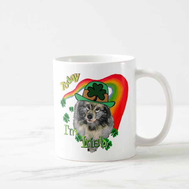 Caneca De Café Dia de São Patrício Keeshond (Direita)