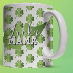 Caneca De Café Dia de São Patrício Mãe Sortuda