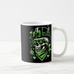 Caneca De Café Dia de São Patrício Mulheres Caveira Laço Desarrum