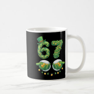 Caneca De Café Dia de São Patrício Seis Sete 67 Meme Engraçado 67