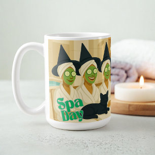 Caneca De Café Dia de Spa das Bruxas Humor Divertido 