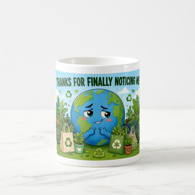 Caneca De Café Dia Divertido da Terra Eco Planeta (Centro)