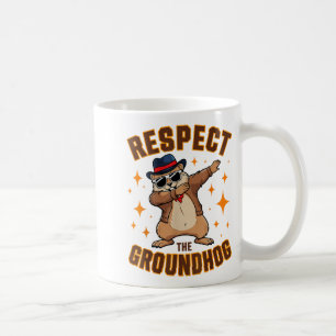 Caneca De Café Dia Divertido do Groundhog Dabbing Respeite o Grou