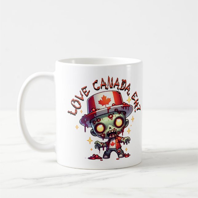 Caneca De Café Dia do Canadá Zumbi (Esquerda)