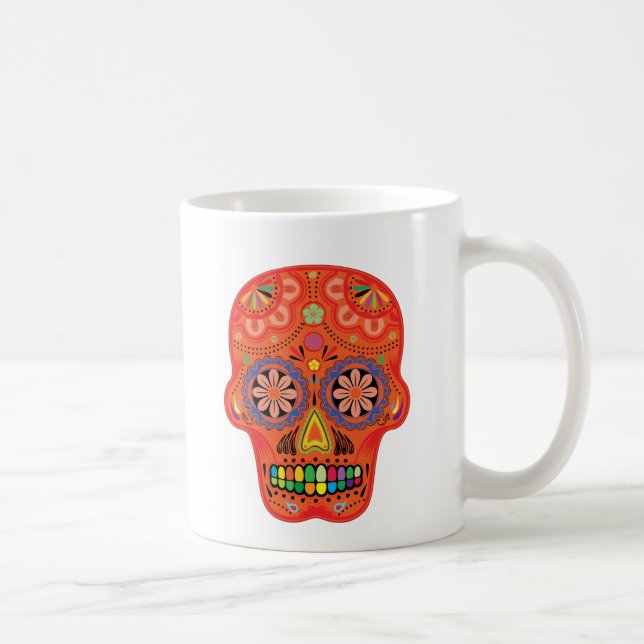 Caneca De Café Dia do crânio inoperante do açúcar (Direita)