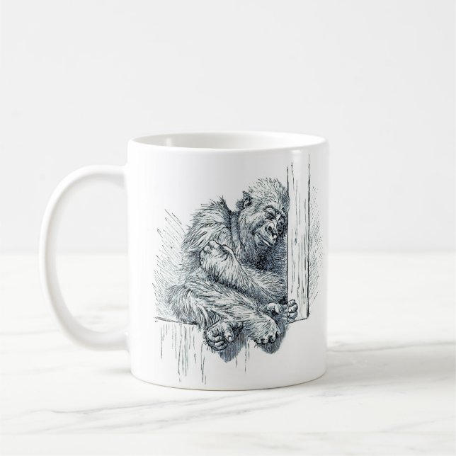 Caneca De Café Dia do Descanso - Jovem Ape Gorilla (Esquerda)