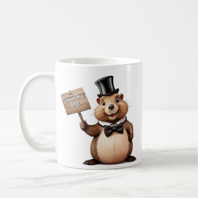 Caneca De Café Dia do Groundhog (Esquerda)